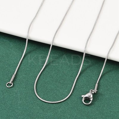 Non-Tarnish Classic Plain 304 Stainless Steel Mens Womens Snake Chain Necklaces X-STAS-M174-018P-B-1
