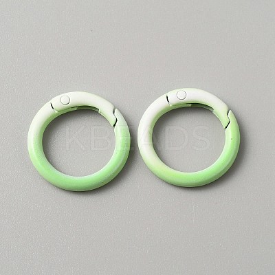 Gradient Color Zinc Alloy Spring Gate Rings PALLOY-WH0001-82D-1