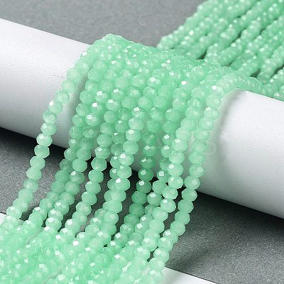 Baking Paint Imitation Jade Glass Bead Strands DGLA-A034-J4MM-A22-1