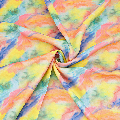 Rainbow Color Polyester Fabric DIY-WH0569-79-1