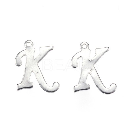 Non-Tarnish 304 Stainless Steel Letter Charms X-STAS-F039-01K-P-1