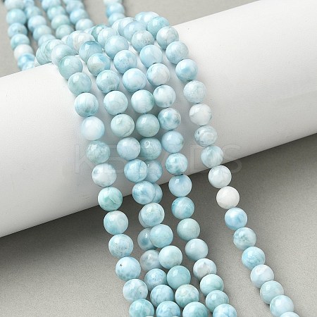 Natural Larimar Beads Strands G-B141-01-6mm-1