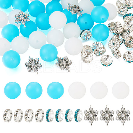 DIY Round Silicone Focal & Flat Round Iron Rhinestone Spacer Beads Jewelry Finding Making Kits DIY-TA0011-85-1
