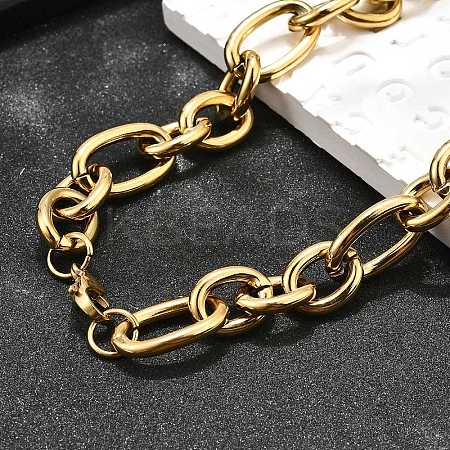 Ion Plating(IP) 304 Stainless Steel Mother and son Chain Necklaces LS-NJEW-M115-01-1
