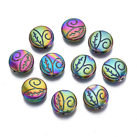 Rack Plating Rainbow Color Alloy Beads PALLOY-S180-361-1