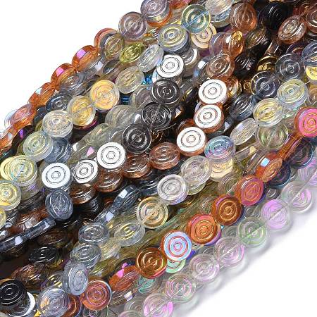 Electroplate Transparent Glass Beads Strands EGLA-L044-K-1