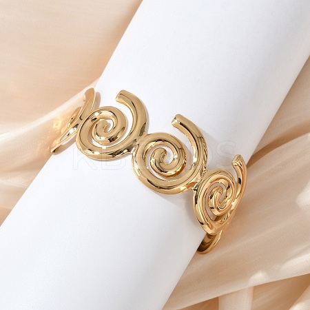 Vortex 304 Stainless Steel Cuff Open Bangles BJEW-L610-15G-1
