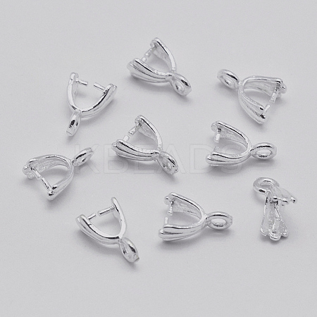Anti-Tarnish Rhodium Plated 925 Sterling Silver Pendant Bails STER-E050-12P-1