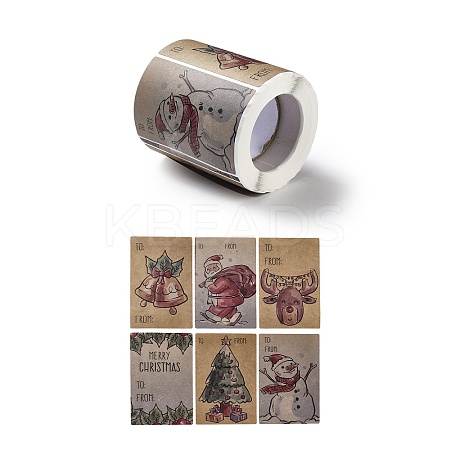 Christmas Themed Rectangle Roll Stickers LS-DIY-B045-06-1