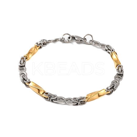 201 Stainless Steel Twist Link Chain Bracelets BJEW-B078-124GP-1