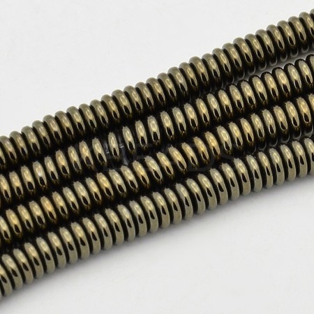 Flat Round/Disc Non-magnetic Synthetic Hematite Beads Strands G-D617-10-1