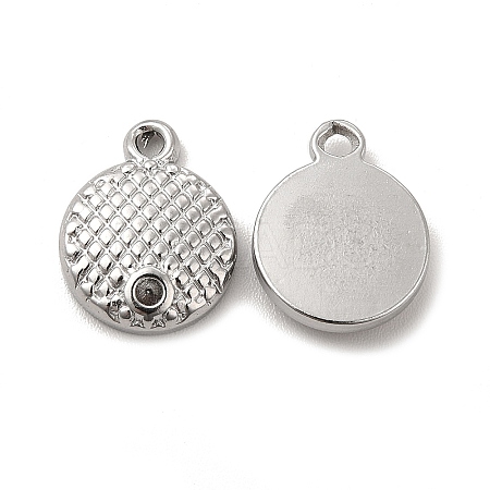 Non-Tarnish 304 Stainless Steel Pendant Rhinestone Settings STAS-F290-09P-1