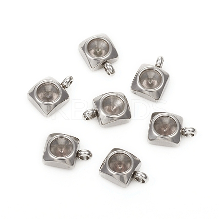 201 Stainless Steel Pendant Rhinestone Settings STAS-G224-30P-1