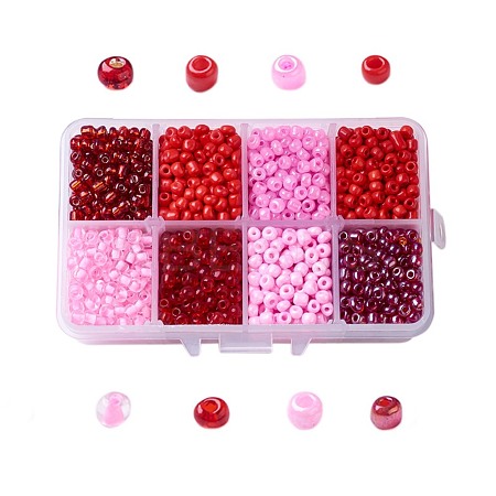 1 Box Mixed 6/0 Glass Seed Beads Round  Loose Spacer Beads SEED-X0050-4mm-03-1