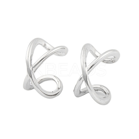 Rack Plating Brass Cuff Earrings for Women EJEW-P278-01P-1