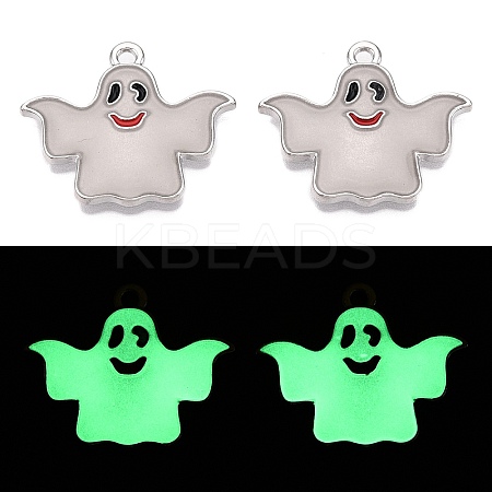 Halloween Theme Rack Plating Luminous Alloy Enamel Pendants ENAM-N056-238P-1