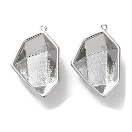 Brass Pendant Rhinestone Settings KK-C079-13P-1