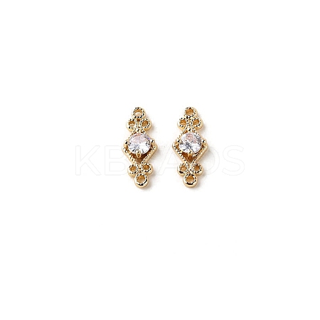 Brass Pave Cubic Zirconia Connector Charms LS-PW-WG57330-04-1