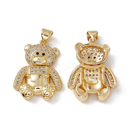 Brass Micro Pave Cubic Zirconia Pendants KK-B061-20G-02-1