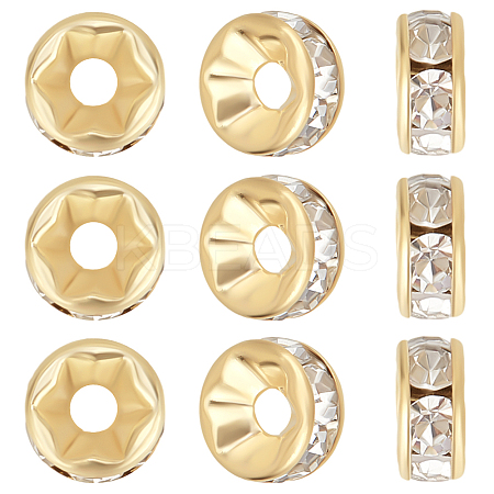 200Pcs Brass Pave Clear Cubic Zirconia Beads KK-BBC0015-87B-1
