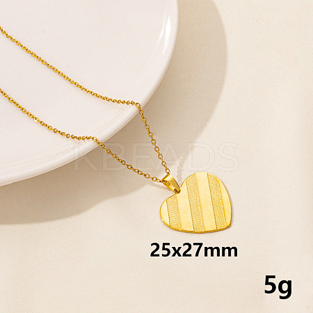 304 Stainless Steel Heart Pendant Necklace for Women SM6724-4-1