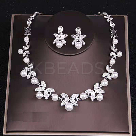 Alloy Rhinestone Earrings & Necklaces Sets FS-WG653B5-05-1