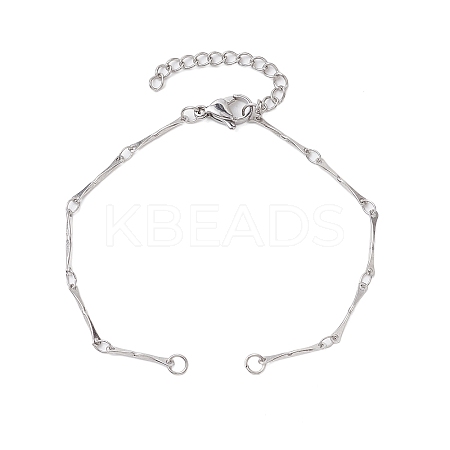 Stainless Steel Bar Link Chain Bracelet Makings AJEW-JB01290-02-1