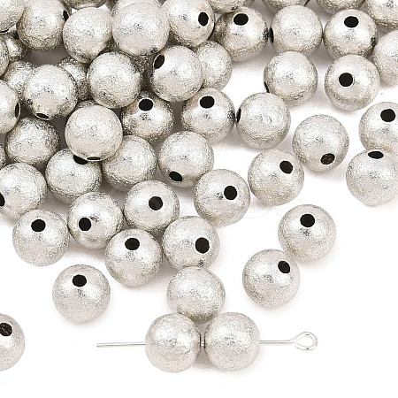 Brass Textured Beads KK-R012-8mm-P-1