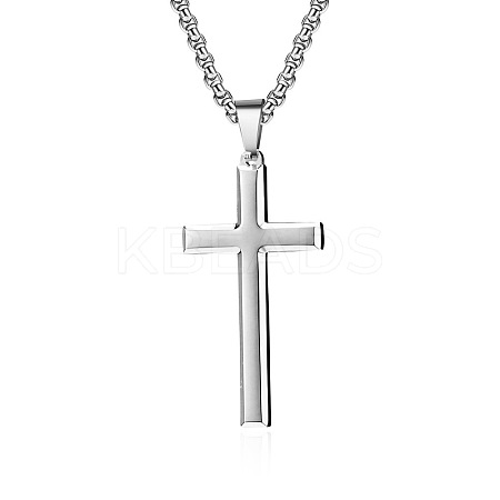 Stainless Steel Cross Pendant Unisex Necklaces TQ5525-2-1