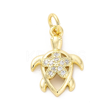 Brass Micro Pave Cubic Zirconia Pendants KK-D325-34G-1