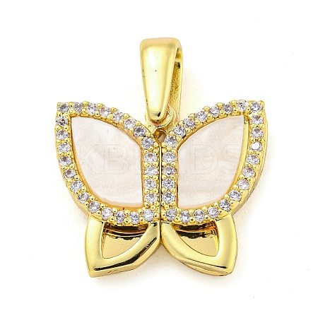 Brass Micro Pave Clear Cubic Zirconia Pendants FIND-Z044-08G-1