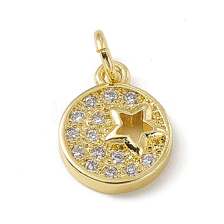 Brass Micro Pave Cubic Zirconia Charms ZIRC-F132-91G-1