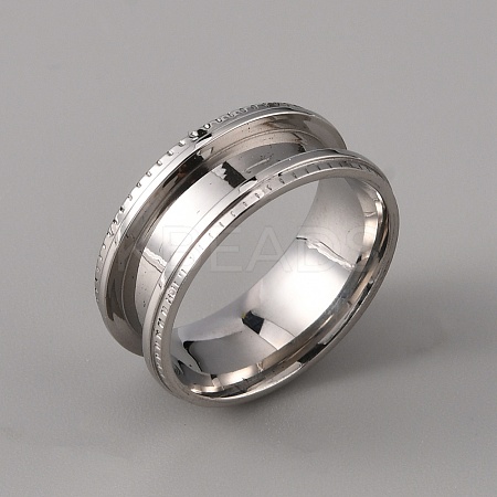 201 Stainless Steel Grooved Finger Ring Settings STAS-WH0027-26B-P-1