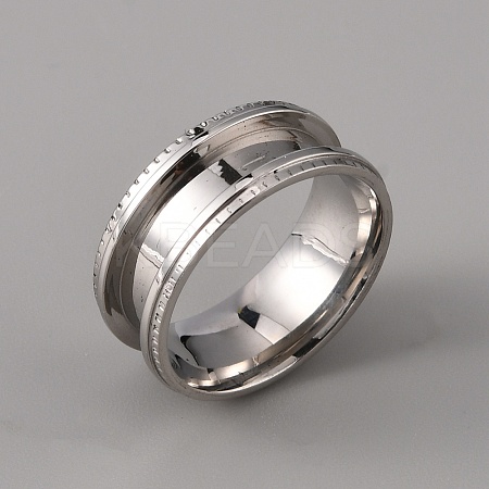 201 Stainless Steel Grooved Finger Ring Settings STAS-WH0027-26B-P-1