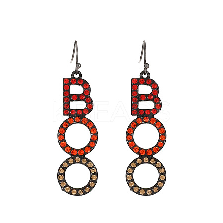 Halloween Alloy Rhinestone Dangle Earrings FS-WG03594-01-1