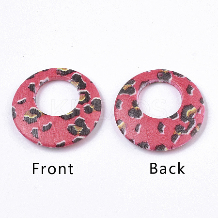 Double Opaque Spray Painted Acrylic Pendants LS-MACR-S361-37G-1