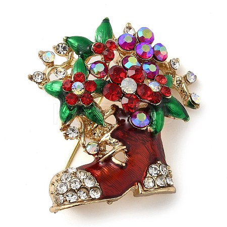 Christmas Alloy Colorful Rhinestone Brooches JEWB-U009-10F-1