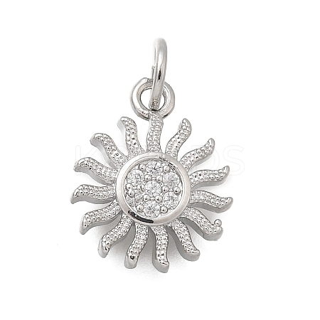 Brass Micro Pave Cubic Zirconia Pendants KK-D431-019P-1