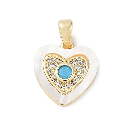Brass Micro Pave Cubic Zirconia Pendants KK-Q030-02B-G-1