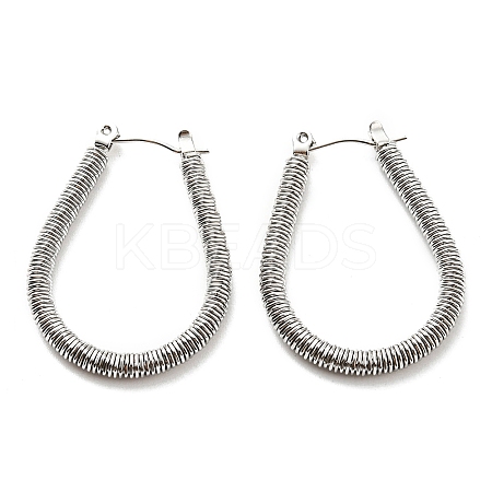 Non-Tarnish 304 Stainless Steel Teardrop Hoop Earrings EJEW-B023-04P-1