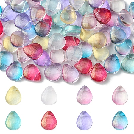 8 Colors Transparent Spray Painted Glass Beads GLAA-FS0001-85-1
