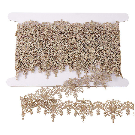 5 Yards Metallic Yarn Flower Lace Trim Ribbons SRIB-HY0001-07B-1