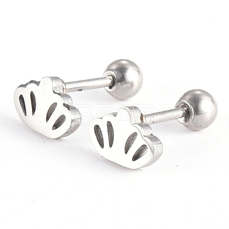 Tarnish Resistant 201 Stainless Steel Barbell Cartilage Earrings EJEW-R147-05-1