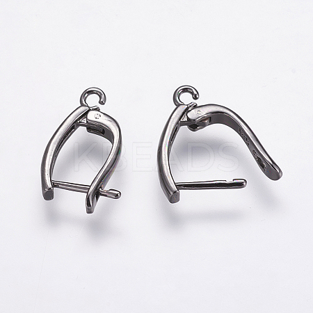 Brass Hoop Earring Findings with Latch Back Closure LS-ZIRC-F052-29B-1