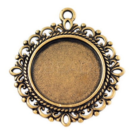 Zinc Alloy Pendant Settings for Cabochon & Rhinestone X-PALLOY-A15290-AG-LF-1