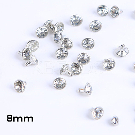 Brass Rhinestone Rivets KK-WH0035-13D-1
