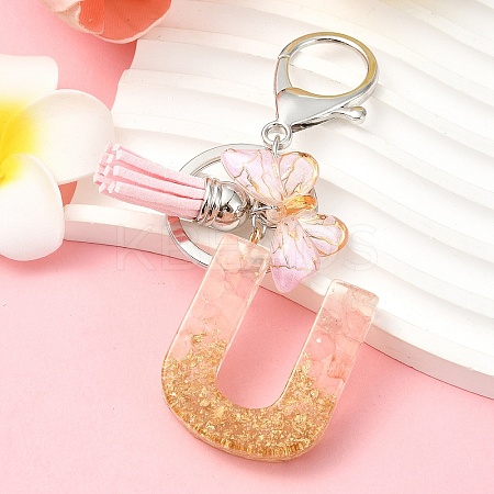 Resin & Acrylic & Faux Suede Tassel Keychain KEYC-YW00123-21-1