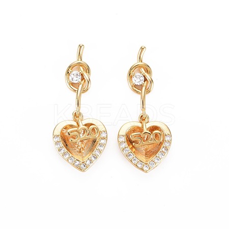 Rack Plating Brass Micro Pave Clear Cubic Zirconia Pendants KK-S360-179-1