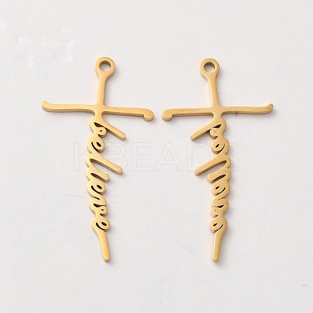 Ion Plating(IP) 304 Stainless Steel Pendants STAS-H212-07G-1