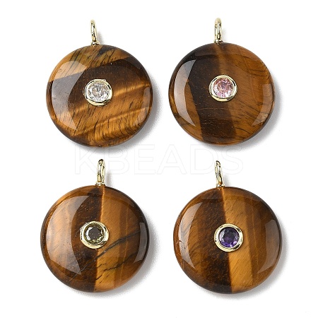 Natural Tiger Eye Pendants G-I391-02G-01-1